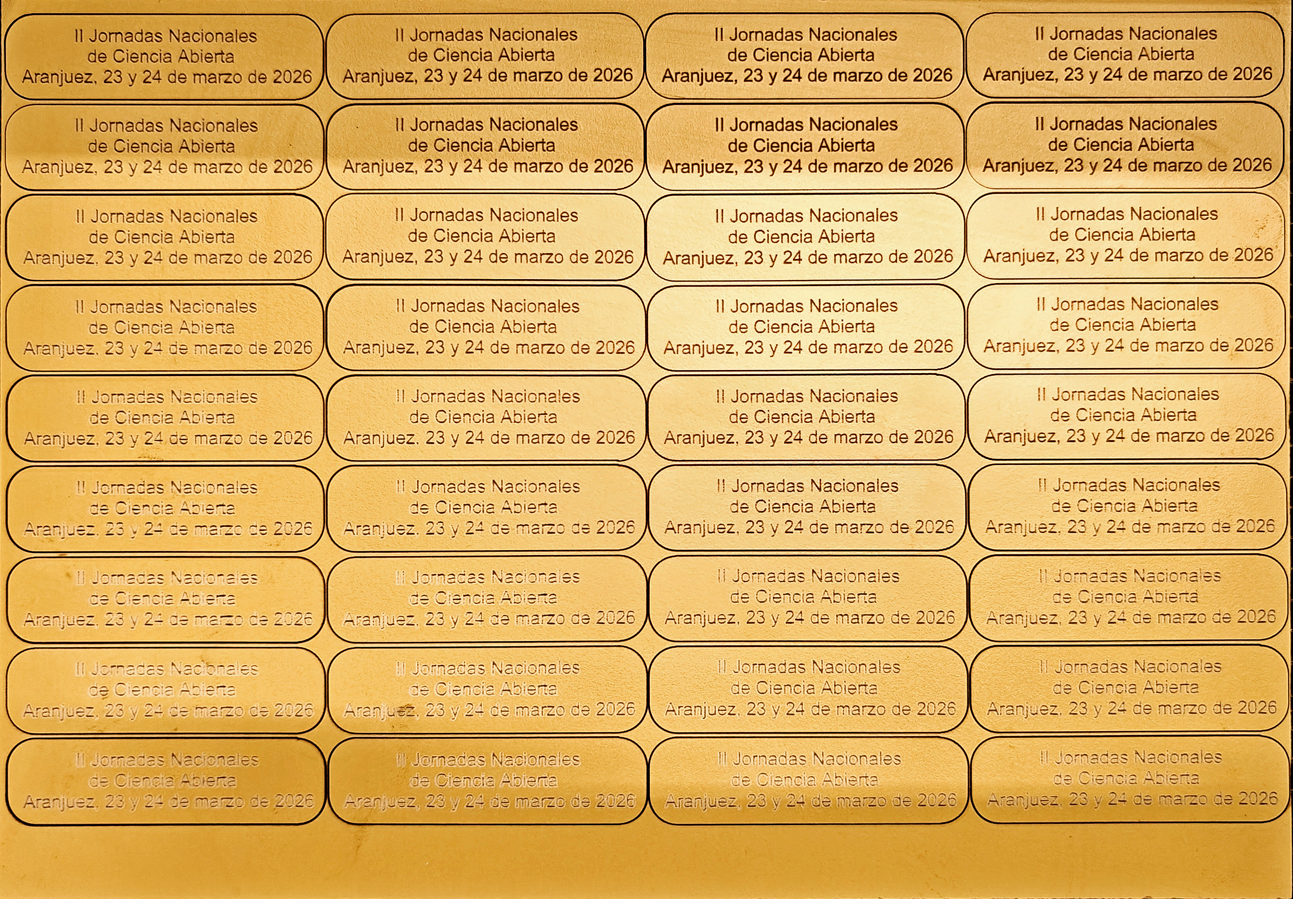 Placa con las placas con la inscripción